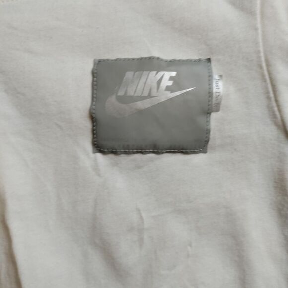 Nike long sleeve shirt small boys white cotton winter spring silver logo - Picture 2 of 6